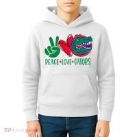 Peace Love Gator Cute Costume Animal Lover Alligator Kids Hoodie thumb 4