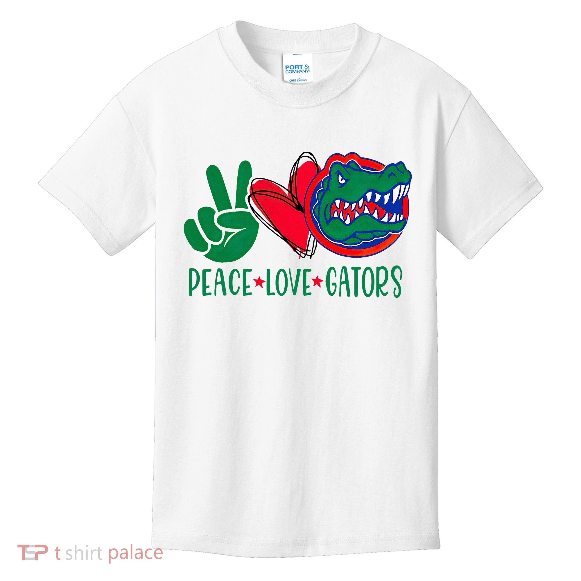 Peace Love Gator Cute Costume Animal Lover Alligator Kids T-Shirt