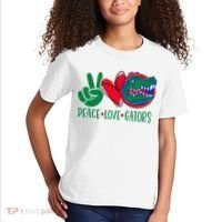 Peace Love Gator Cute Costume Animal Lover Alligator Kids T-Shirt thumb 2