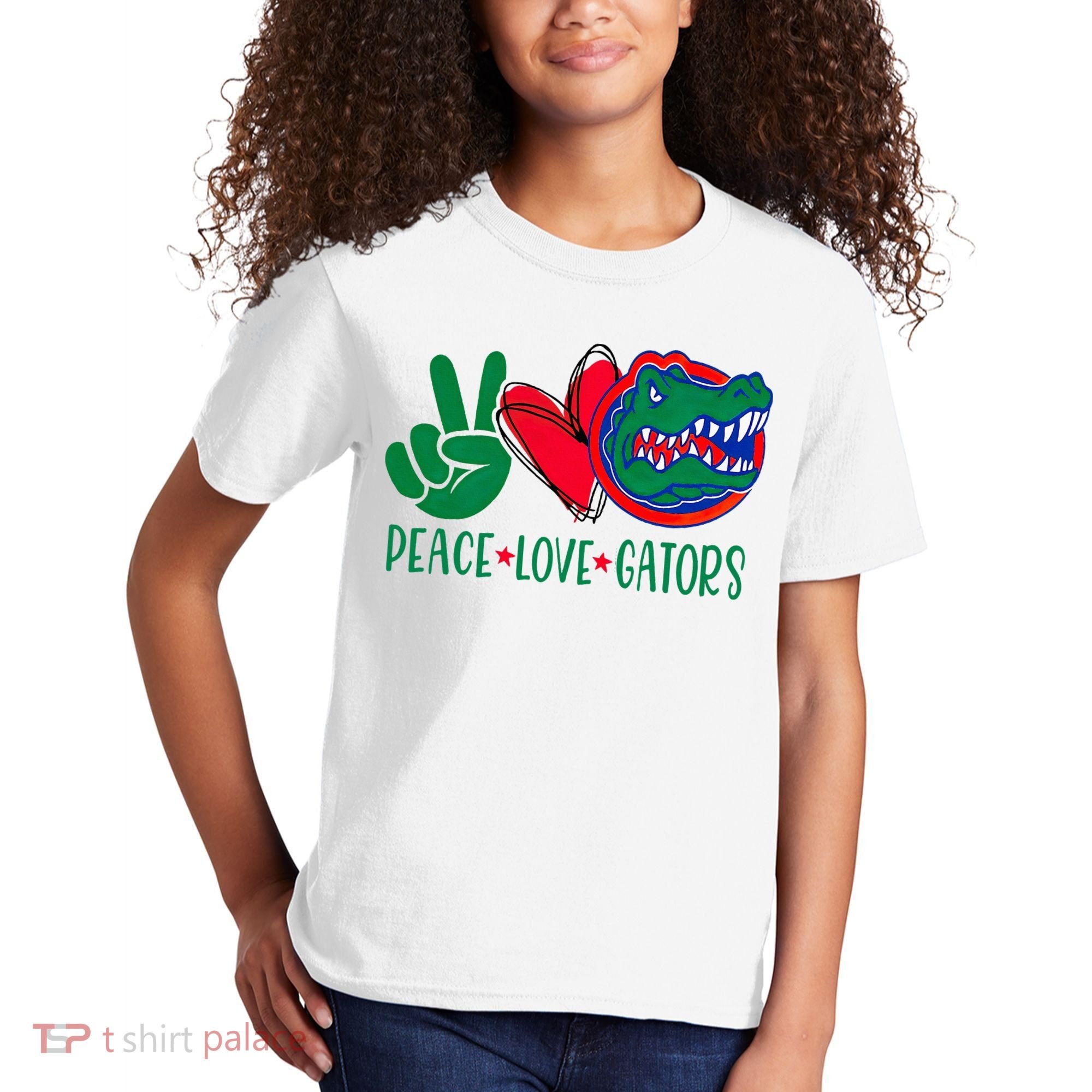 Peace Love Gator Cute Costume Animal Lover Alligator Kids T-Shirt