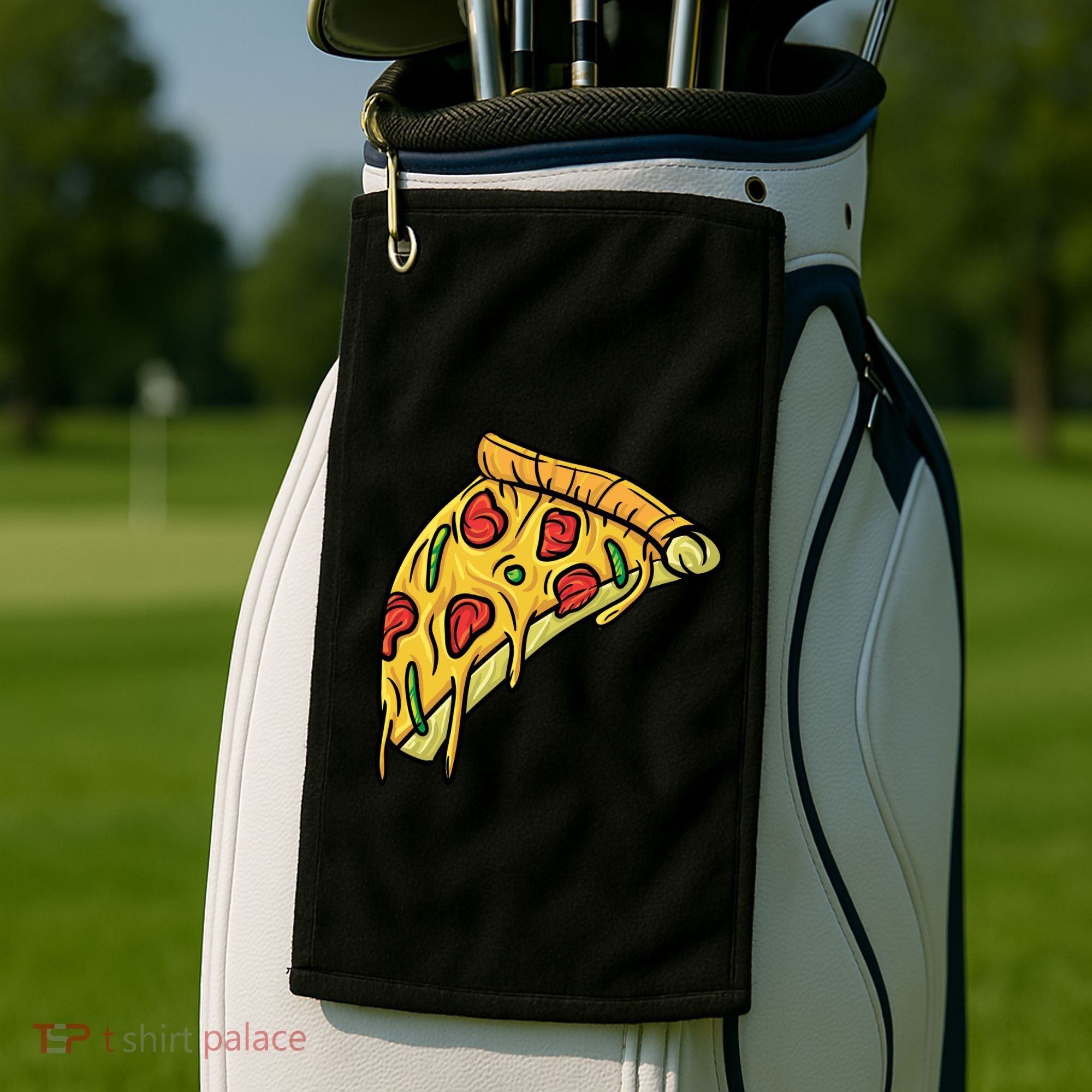 Pizza Lovers, Greasy Slice Of Pizza Golf Towel