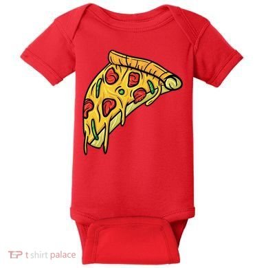 Pizza Lovers, Greasy Slice Of Pizza Baby Bodysuit