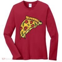 Pizza Lovers, Greasy Slice Of Pizza Women's Long Sleeve Shirt thumb 0