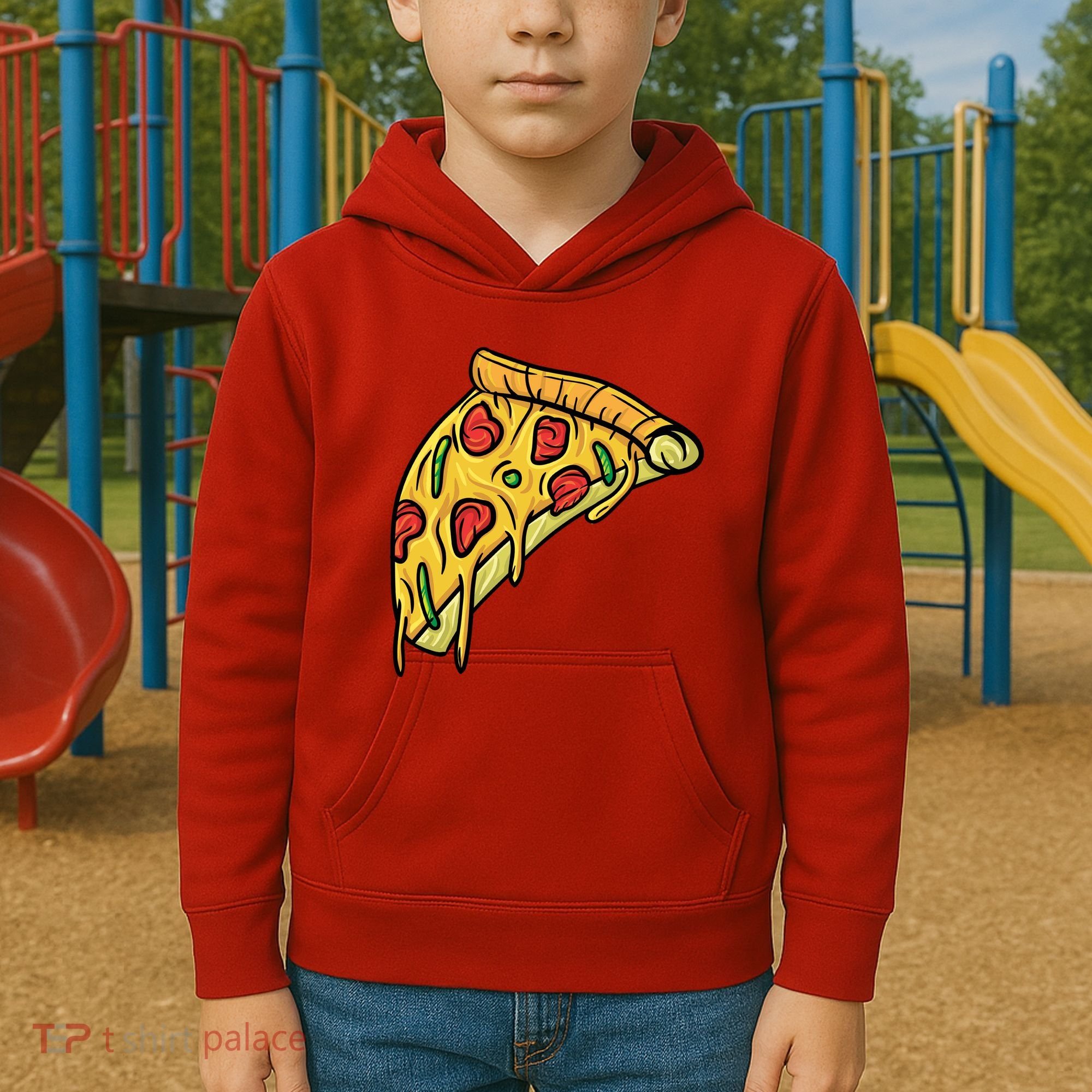 Pizza Lovers, Greasy Slice Of Pizza Kids Hoodie