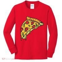 Pizza Lovers, Greasy Slice Of Pizza Kids Long Sleeve Shirt thumb 0