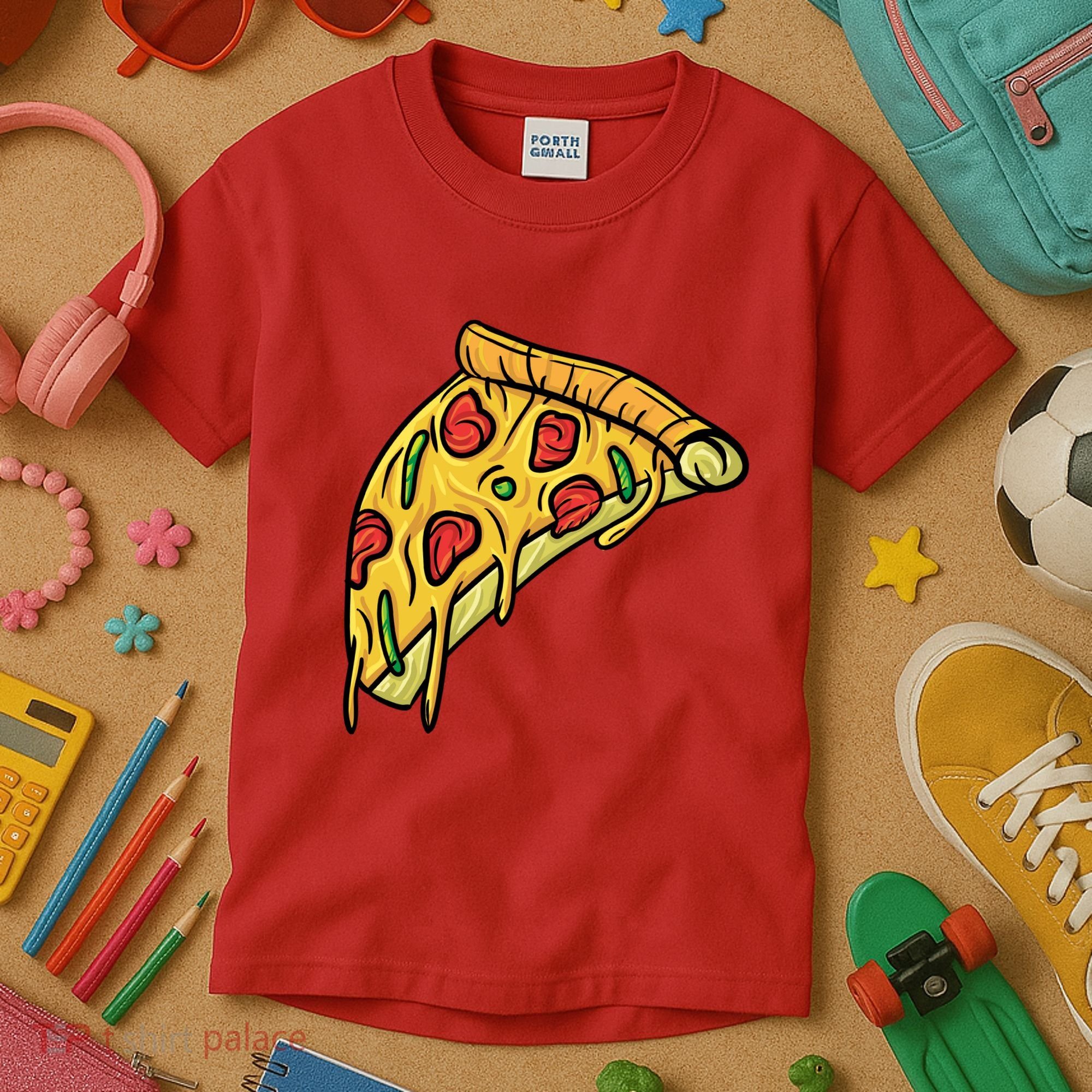 Pizza Lovers, Greasy Slice Of Pizza Kids T-Shirt