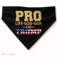 Pro Life God Gun And Trump USA-Made Doggie Bandana thumb 0