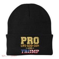 Pro Life God Gun And Trump Beanie thumb 0