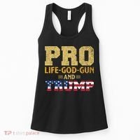 Pro Life God Gun And Trump Women's Tank Top thumb 0