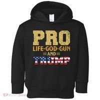 Pro Life God Gun And Trump Toddler Hoodie thumb 0