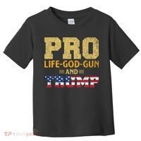Pro Life God Gun And Trump Toddler T-Shirt thumb 0