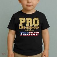 Pro Life God Gun And Trump Toddler T-Shirt thumb 2
