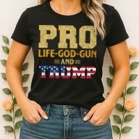 Pro Life God Gun And Trump Women's T-Shirt thumb 2