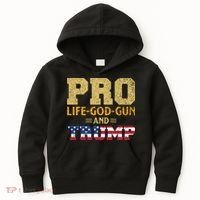 Pro Life God Gun And Trump Kids Hoodie thumb 0