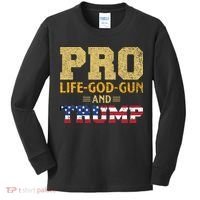 Pro Life God Gun And Trump Kids Long Sleeve Shirt thumb 0