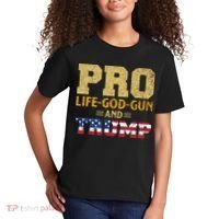 Pro Life God Gun And Trump Kids T-Shirt thumb 2