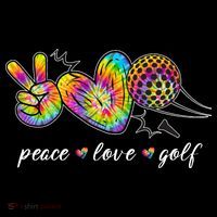 Peace Love Golf Rainbow Gift Sweatshirt thumb 3