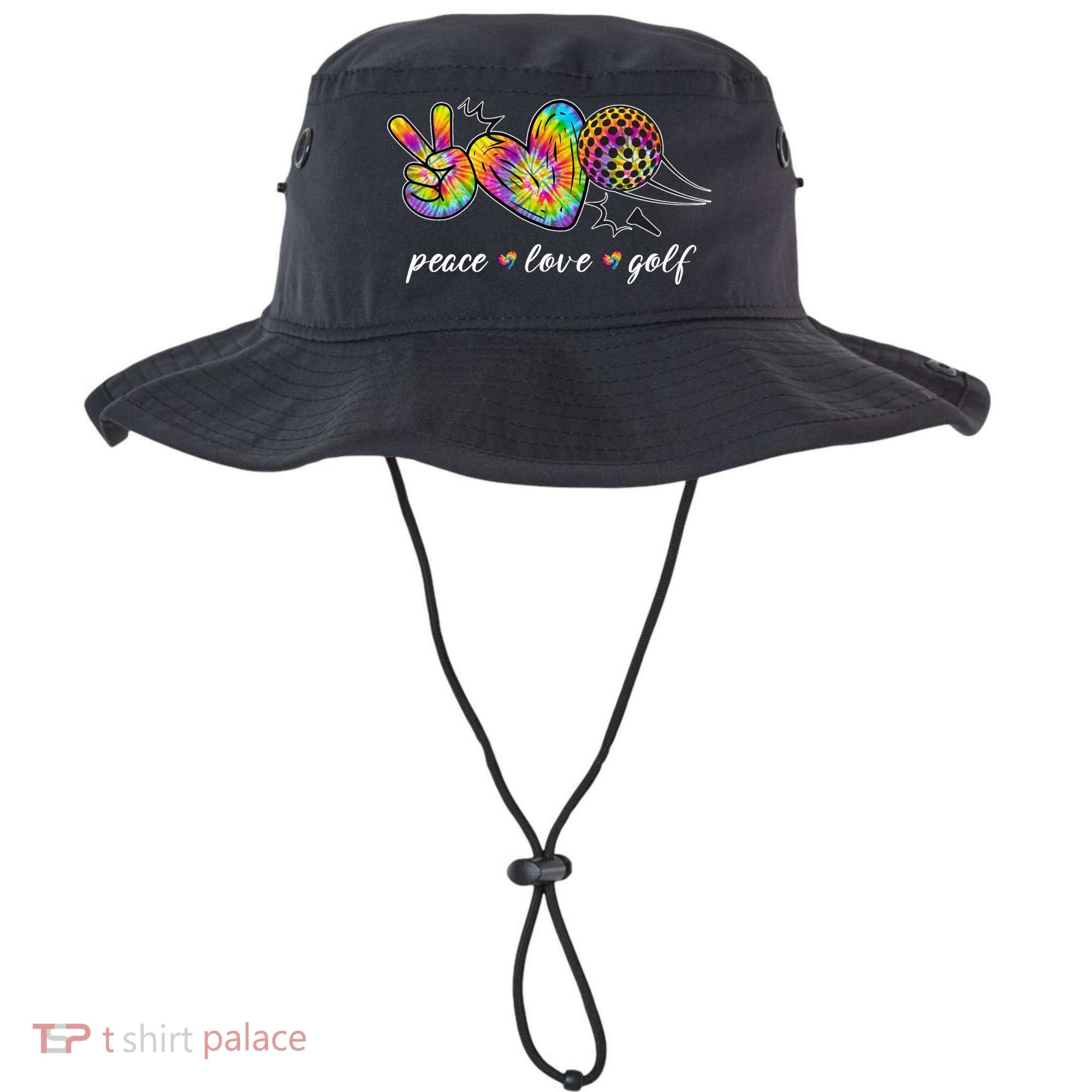 Peace Love Golf Rainbow Gift Bucket Hat