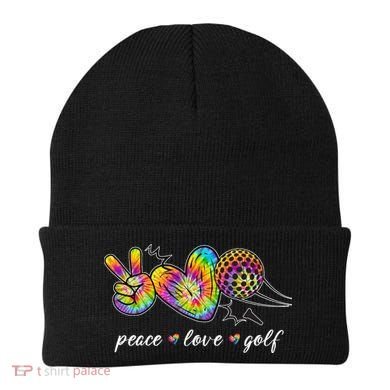 Peace Love Golf Rainbow Gift Beanie