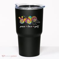 Peace Love Golf Rainbow Gift Tumbler thumb 0