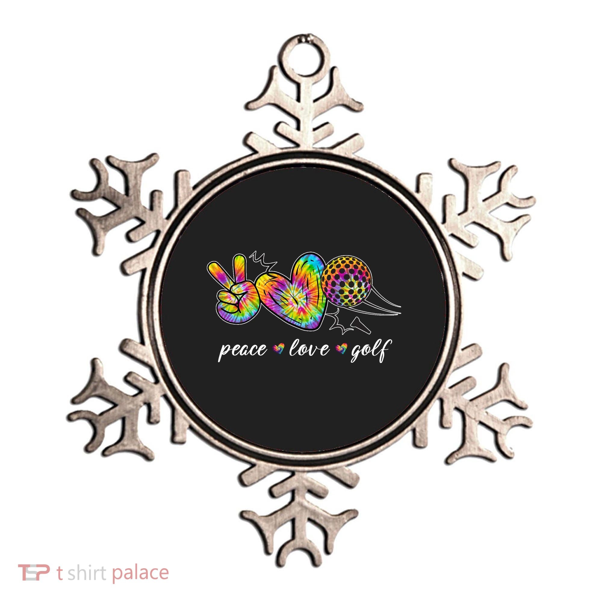 Peace Love Golf Rainbow Gift Ornament