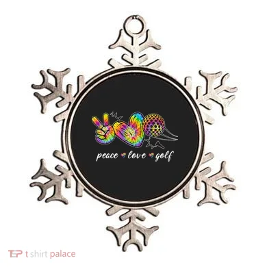 Peace Love Golf Rainbow Gift Ornament