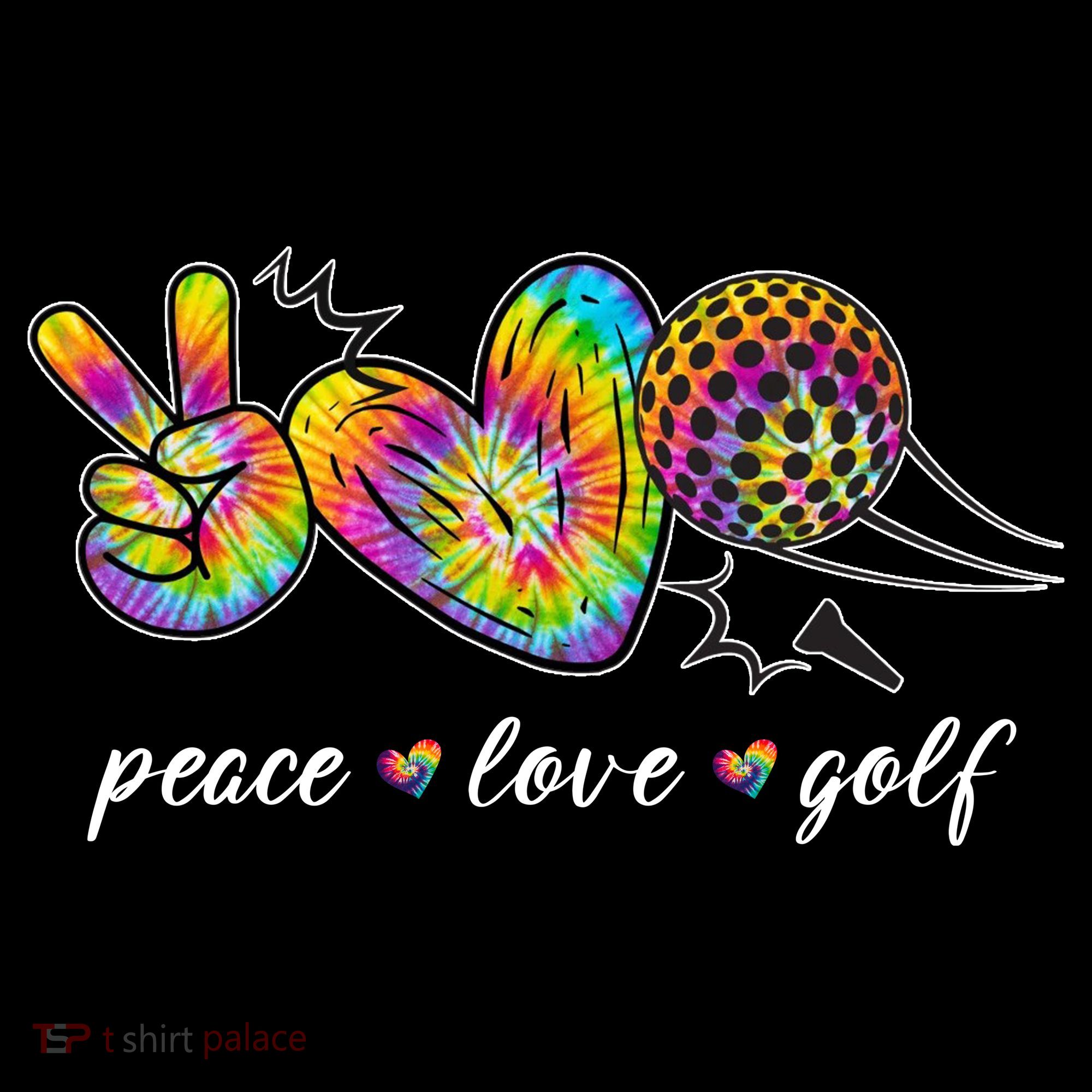 Peace Love Golf Rainbow Gift Ornament