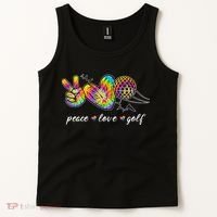 Peace Love Golf Rainbow Gift Tank Top thumb 2