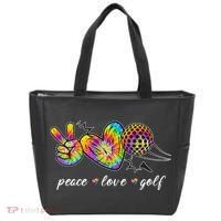 Peace Love Golf Rainbow Gift Tote Bag thumb 0