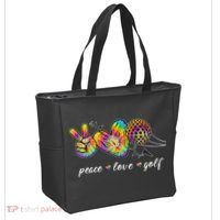 Peace Love Golf Rainbow Gift Tote Bag thumb 2