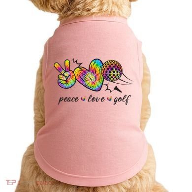 Peace Love Golf Rainbow Gift Doggie Tank
