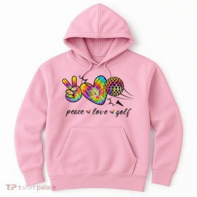 Peace Love Golf Rainbow Gift Hoodie