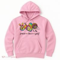 Peace Love Golf Rainbow Gift Hoodie thumb 0