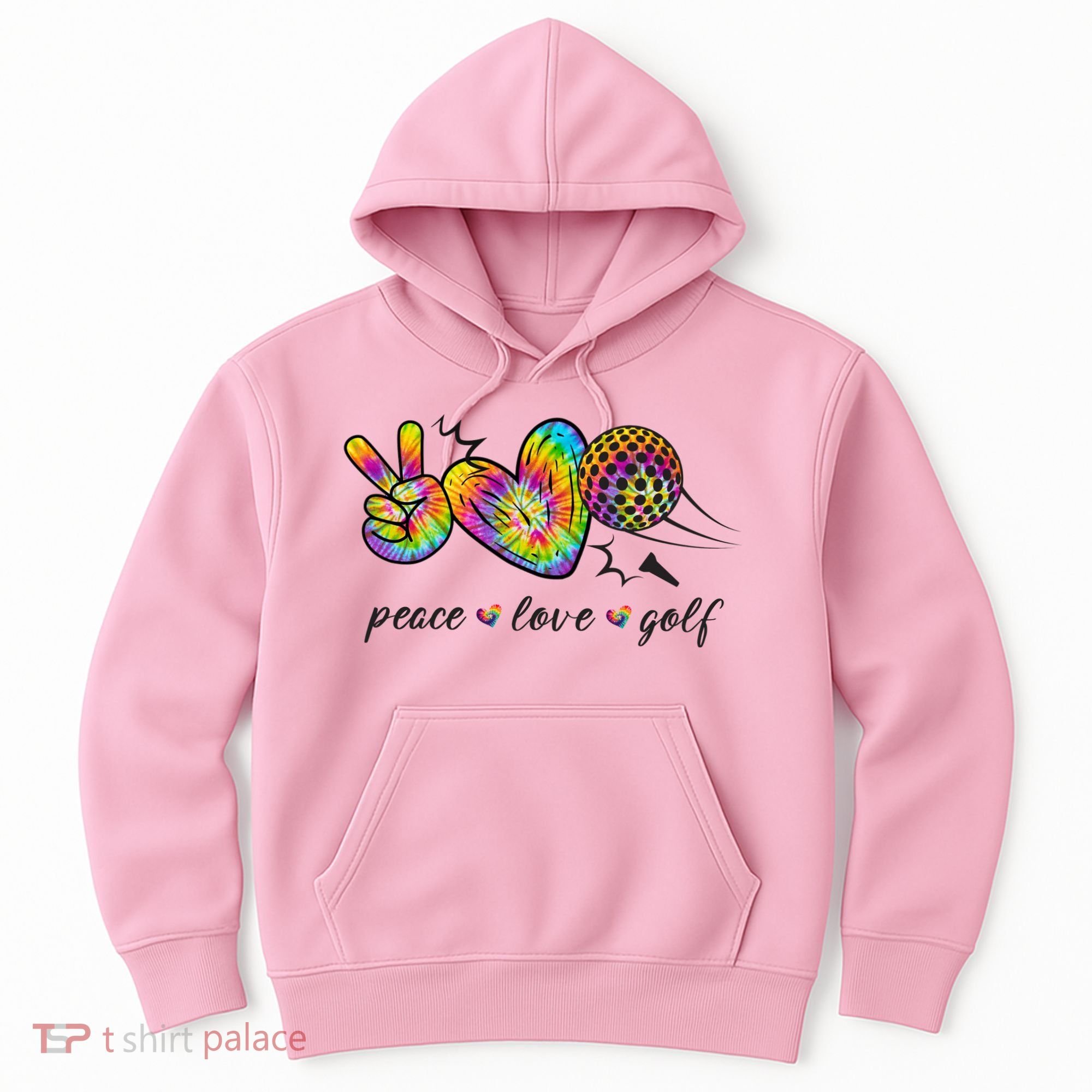 Peace Love Golf Rainbow Gift Hoodie