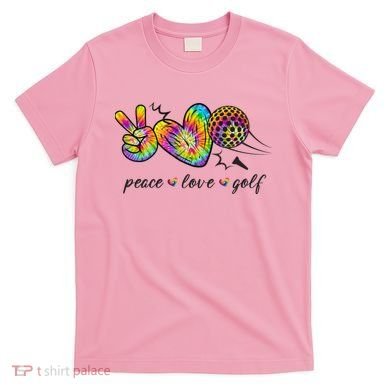 Peace Love Golf Rainbow Gift T-Shirt