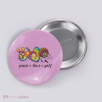 Peace Love Golf Rainbow Gift Button thumb 0