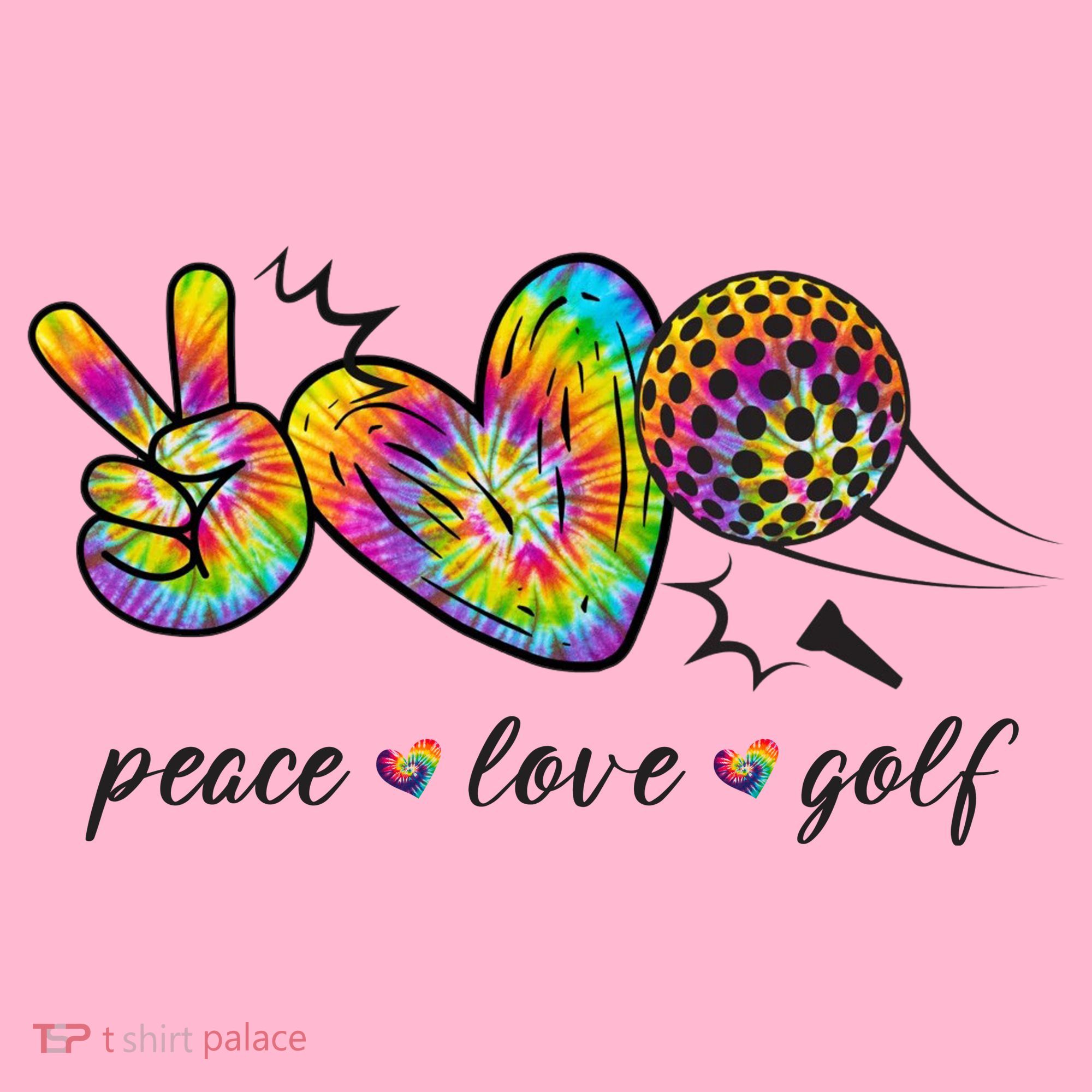 Peace Love Golf Rainbow Gift Coaster