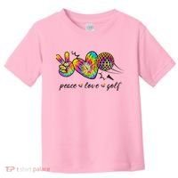 Peace Love Golf Rainbow Gift Toddler T-Shirt thumb 0