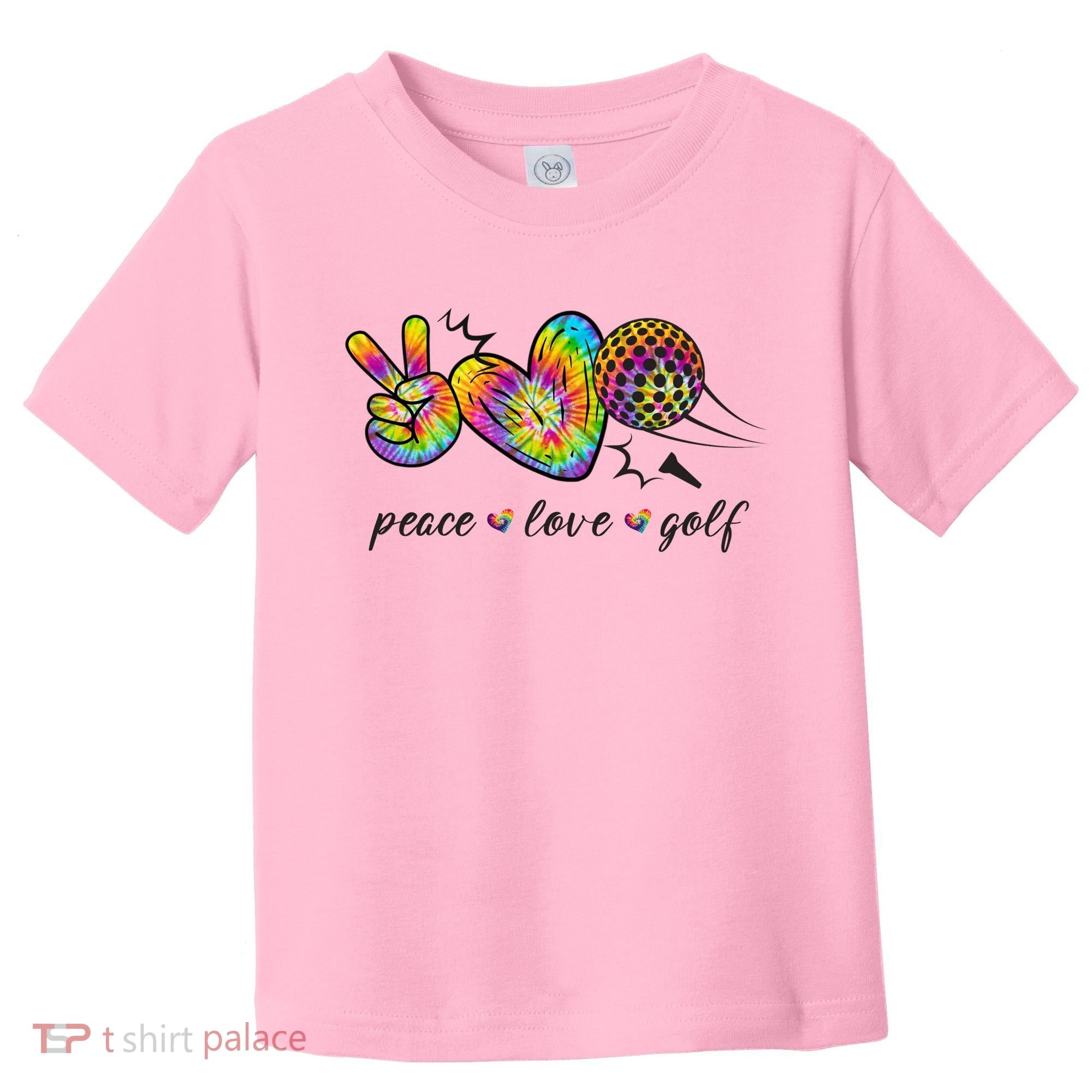 Peace Love Golf Rainbow Gift Toddler T-Shirt