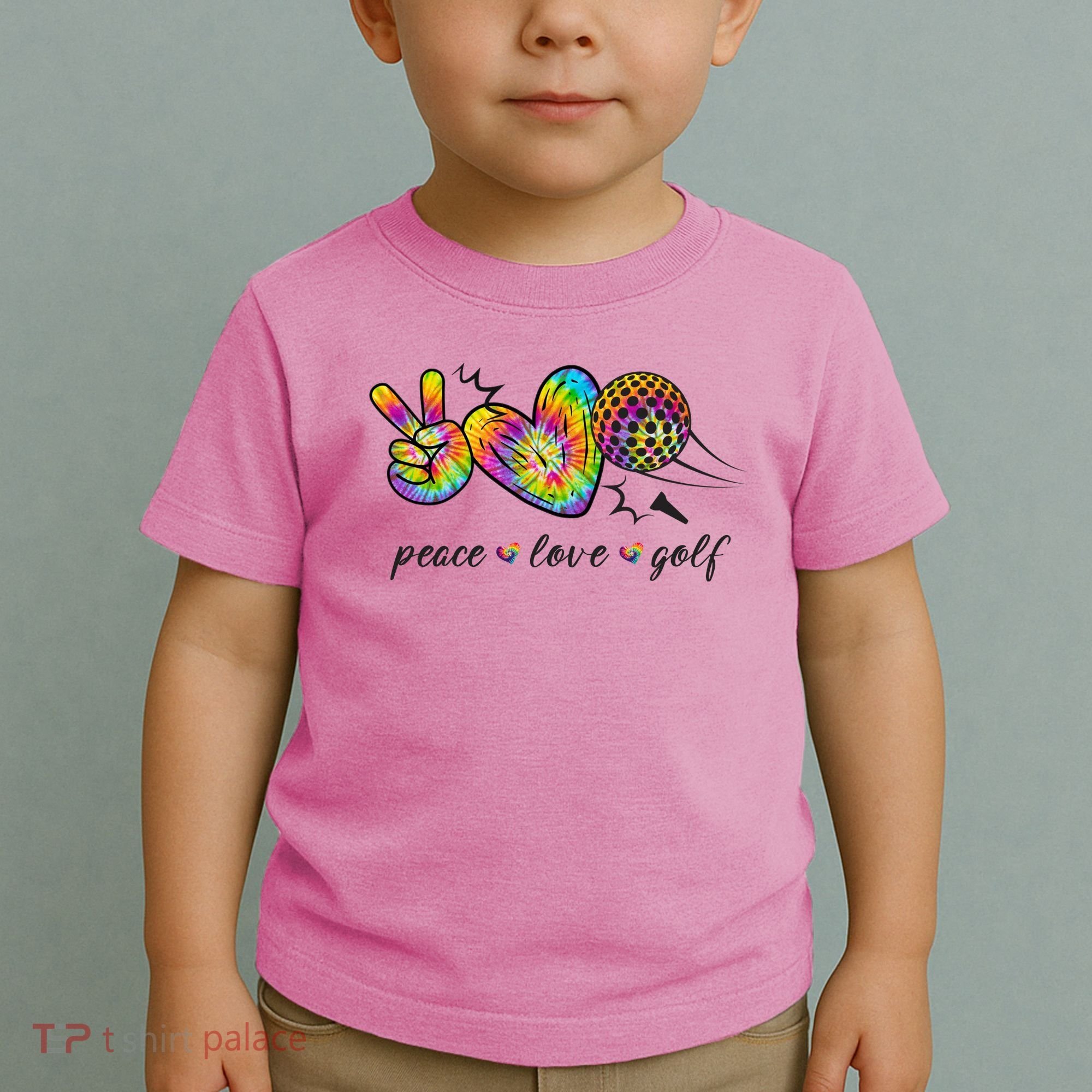 Peace Love Golf Rainbow Gift Toddler T-Shirt