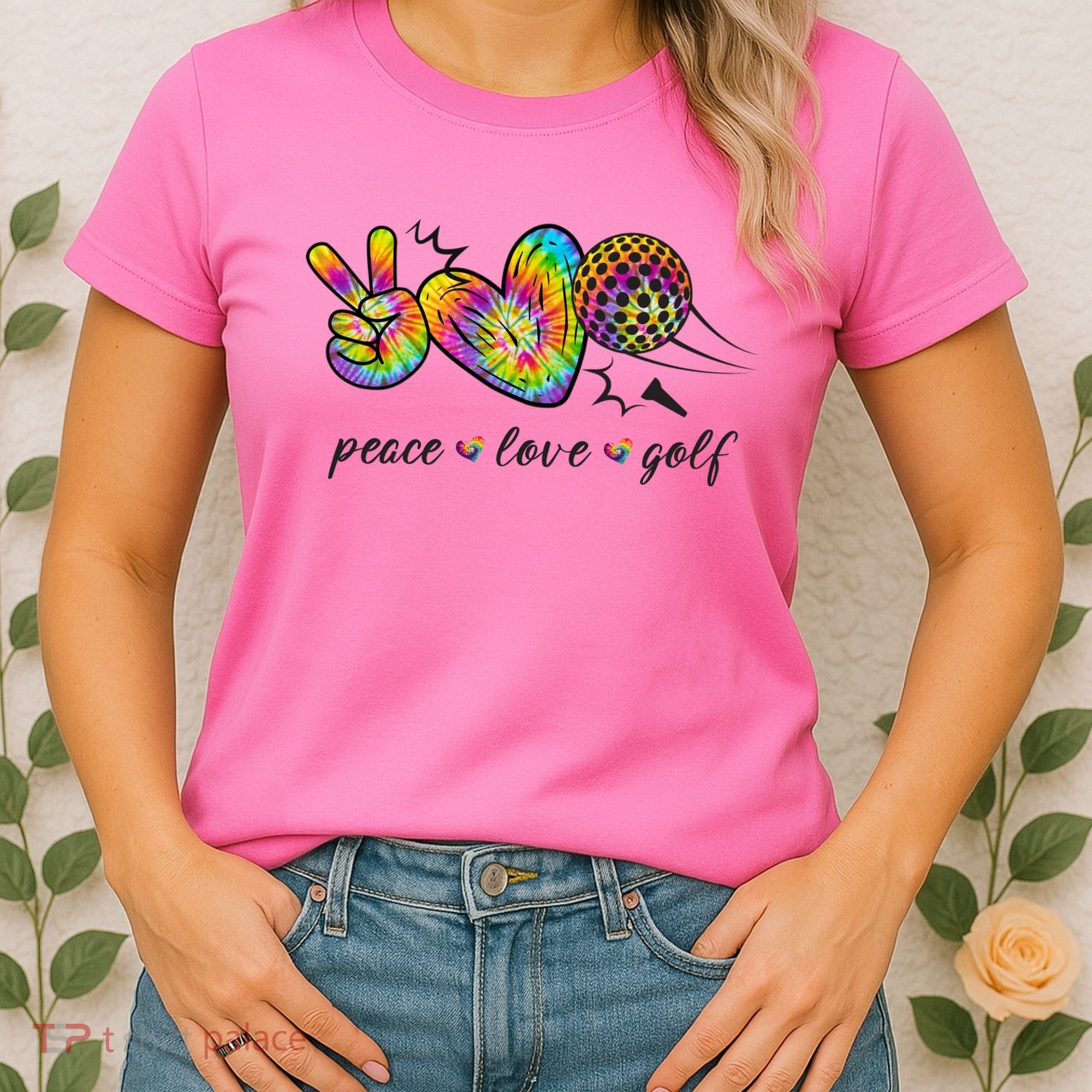 Peace Love Golf Rainbow Gift Women's T-Shirt