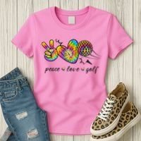 Peace Love Golf Rainbow Gift Women's T-Shirt thumb 3