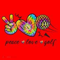 Peace Love Golf Rainbow Gift Santa Hat thumb 1