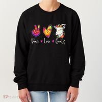 Peace Love Goats Goat Whisperer Farm Animal Lover Farmer Women's Sweatshirt thumb 0
