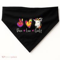 Peace Love Goats Goat Whisperer Farm Animal Lover Farmer USA-Made Doggie Bandana thumb 0