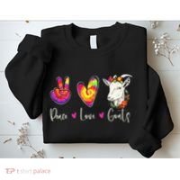 Peace Love Goats Goat Whisperer Farm Animal Lover Farmer Sweatshirt thumb 2