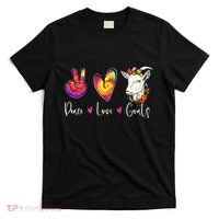 Peace Love Goats Goat Whisperer Farm Animal Lover Farmer T-Shirt thumb 0