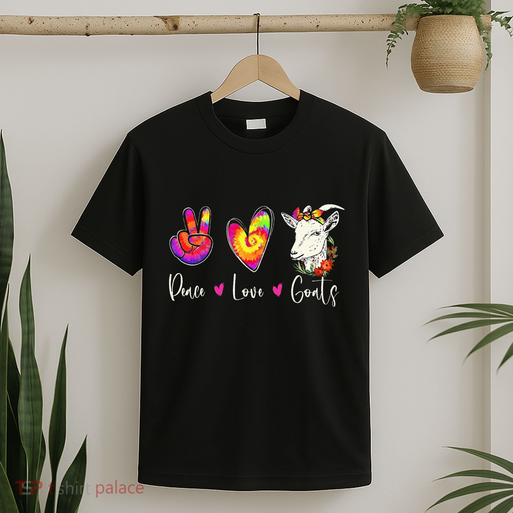 Peace Love Goats Goat Whisperer Farm Animal Lover Farmer T-Shirt