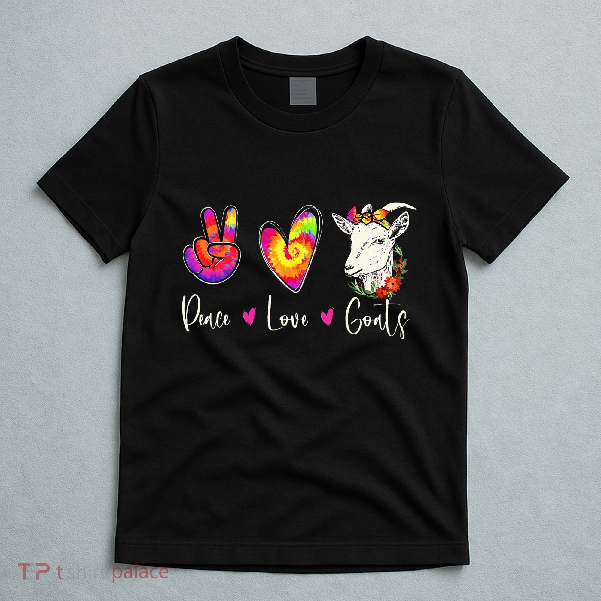 Peace Love Goats Goat Whisperer Farm Animal Lover Farmer T-Shirt