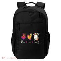 Peace Love Goats Goat Whisperer Farm Animal Lover Farmer Backpack thumb 0